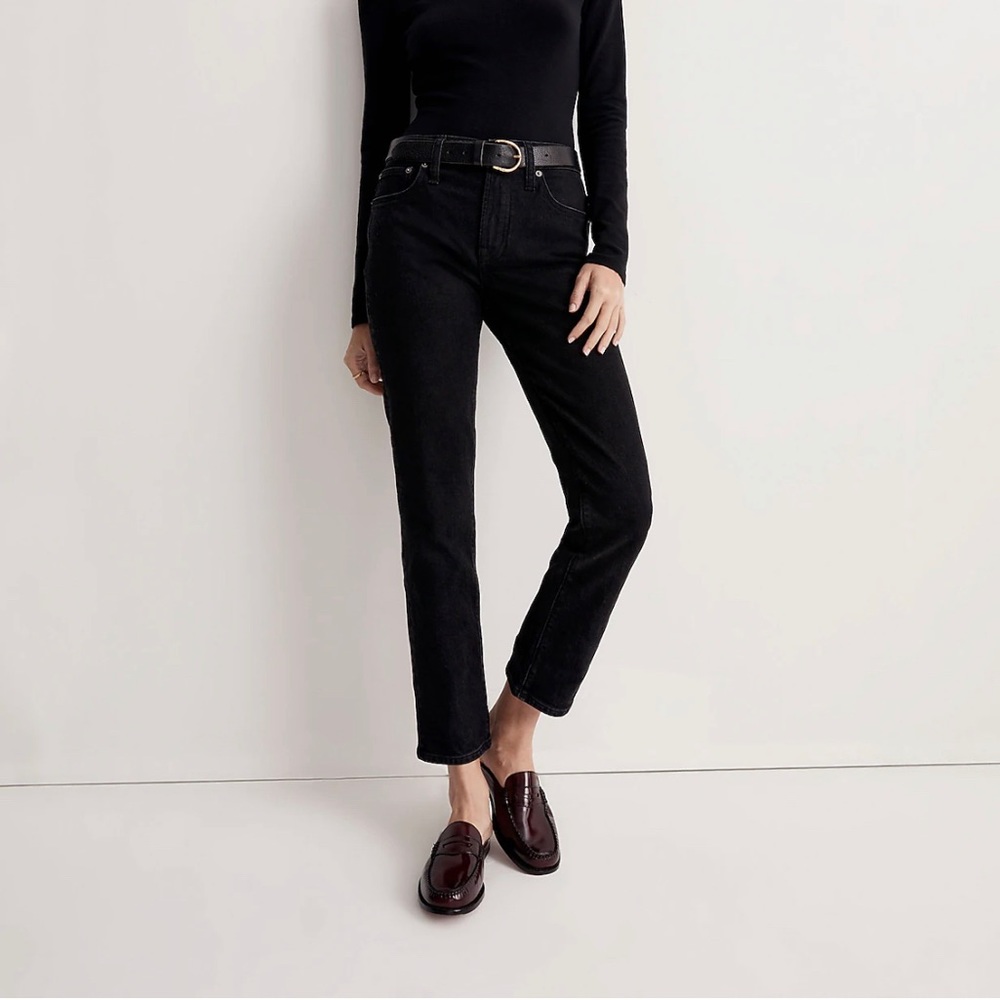 Madewell mid rise perfect vintage jean clean black wash